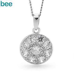Necklace in silver with pendant with zirconia